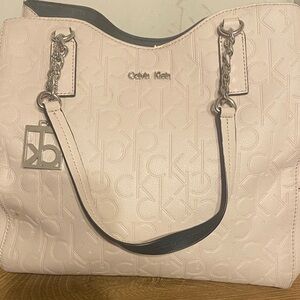 Calvin Klein Light Pink Embossed Shoulder Bag